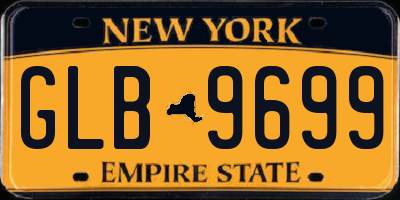NY license plate GLB9699