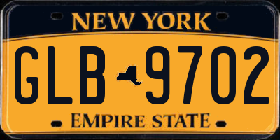 NY license plate GLB9702