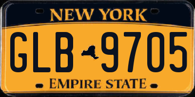 NY license plate GLB9705