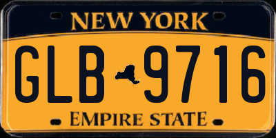 NY license plate GLB9716
