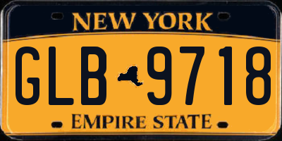 NY license plate GLB9718