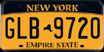 NY license plate GLB9720
