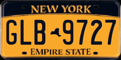 NY license plate GLB9727