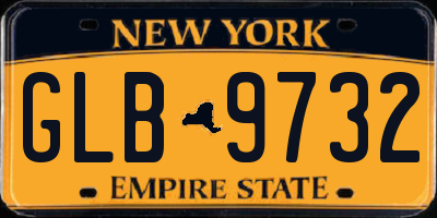 NY license plate GLB9732