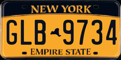 NY license plate GLB9734