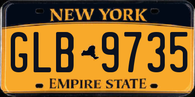 NY license plate GLB9735