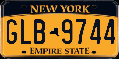 NY license plate GLB9744