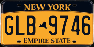 NY license plate GLB9746