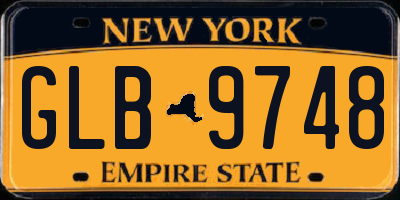NY license plate GLB9748