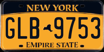 NY license plate GLB9753
