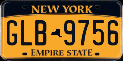 NY license plate GLB9756