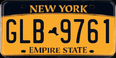 NY license plate GLB9761