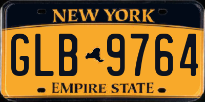 NY license plate GLB9764