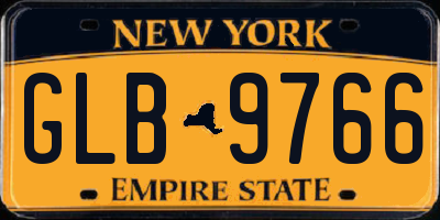 NY license plate GLB9766