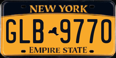 NY license plate GLB9770