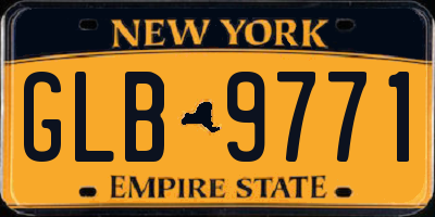 NY license plate GLB9771