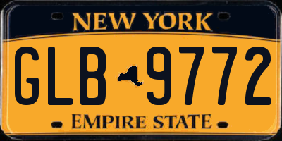 NY license plate GLB9772