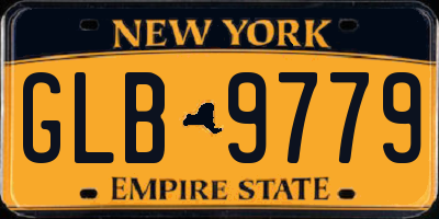 NY license plate GLB9779