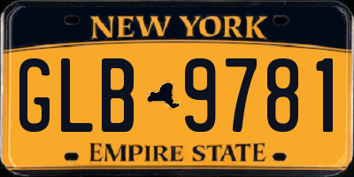 NY license plate GLB9781