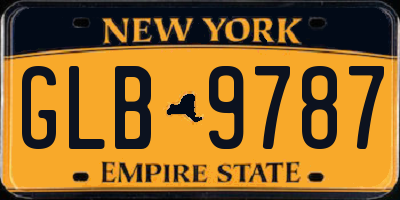 NY license plate GLB9787
