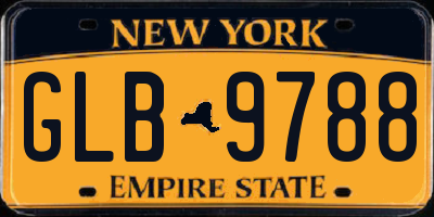 NY license plate GLB9788