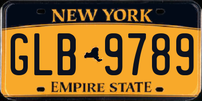 NY license plate GLB9789