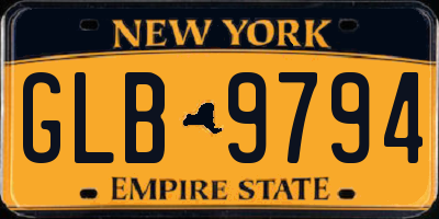 NY license plate GLB9794