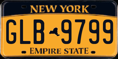 NY license plate GLB9799