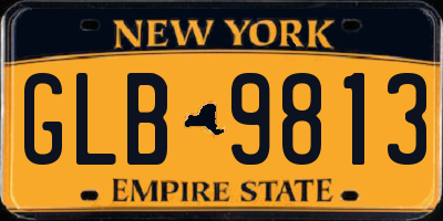 NY license plate GLB9813