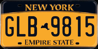 NY license plate GLB9815