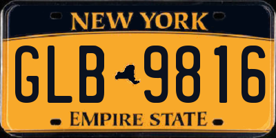 NY license plate GLB9816