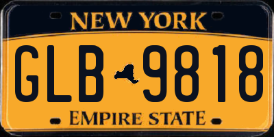 NY license plate GLB9818