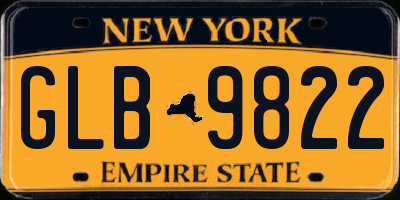 NY license plate GLB9822