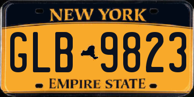 NY license plate GLB9823