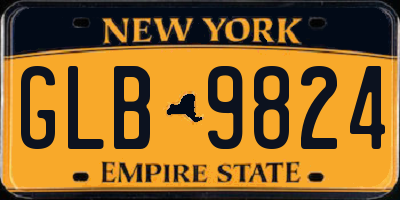 NY license plate GLB9824