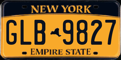 NY license plate GLB9827