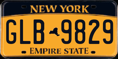 NY license plate GLB9829