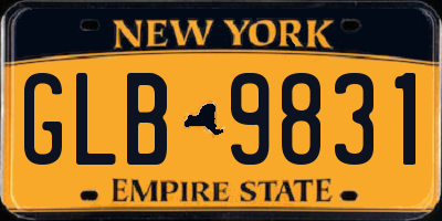 NY license plate GLB9831