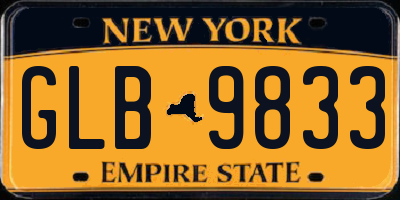 NY license plate GLB9833