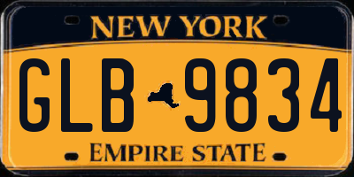 NY license plate GLB9834