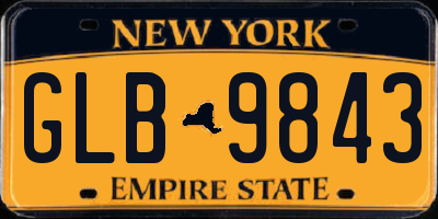 NY license plate GLB9843
