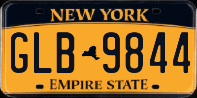 NY license plate GLB9844