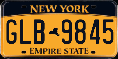 NY license plate GLB9845