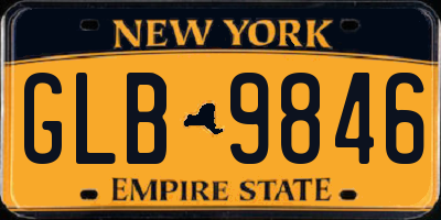 NY license plate GLB9846
