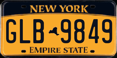 NY license plate GLB9849
