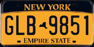NY license plate GLB9851