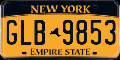 NY license plate GLB9853