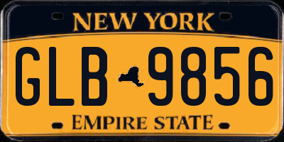NY license plate GLB9856
