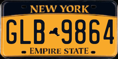 NY license plate GLB9864