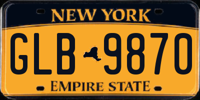 NY license plate GLB9870